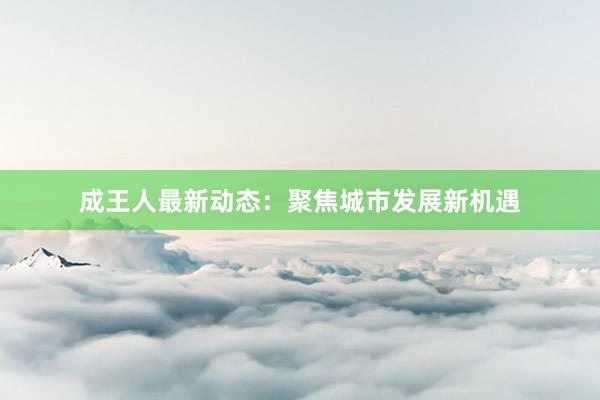 成王人最新动态：聚焦城市发展新机遇
