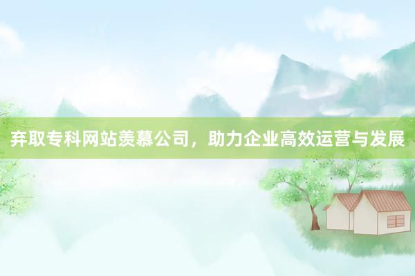 弃取专科网站羡慕公司，助力企业高效运营与发展